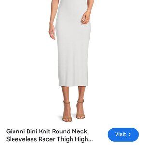 Gianni Bini Sage Green Racer Back Ribbed Dress